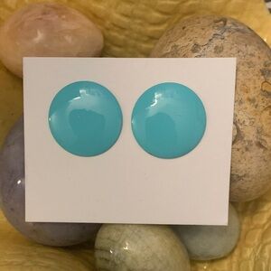 Vintage Turquoise Round Stud Earrings